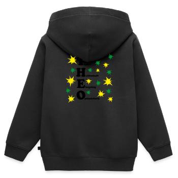 Theo - Kinder Premium Organic Zip Hoodie - Schwarz - Hinten - AI Model Kid Male (0cm)