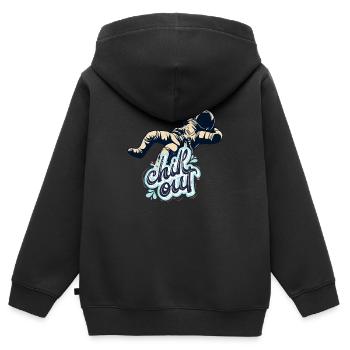 Chilling astronaut - Kids Premium Organic Zip-up Hoodie - black - Back - AI Model Kid Male (0cm)