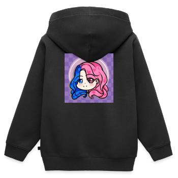 Tiffany marie chibi mit Hintergrund - Kinder Premium Organic Zip Hoodie - Schwarz - Hinten - AI Model Kid Male (0cm)