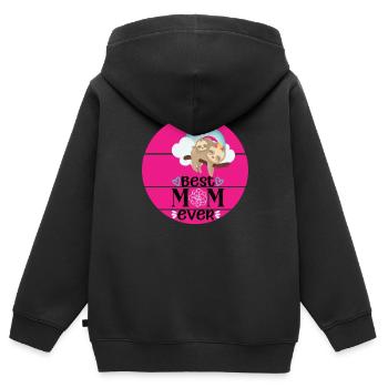 Best Mom ever - mum and baby sloth - Kinder Premium Organic Zip Hoodie - Schwarz - Hinten - AI Model Kid Male (0cm)