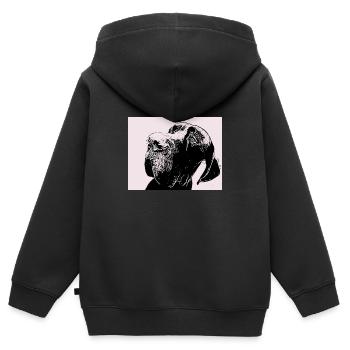 Great Dane - Kids Premium Organic Zip-up Hoodie - black - Back - AI Model Kid Male (0cm)