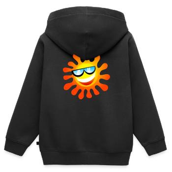 Happy Red Hot Summer Sun - Kids Premium Organic Zip-up Hoodie - black - Back - AI Model Kid Male (0cm)