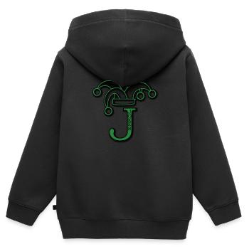 Poker Joker - Sweat Premium à capuche zippé enfant bio - noir - Dos - AI Model Kid Male (0cm)