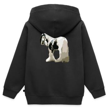 Horse, Tinker, Horse Tinker, Gift Idea - Kids Premium Organic Zip-up Hoodie - black - Back - AI Model Kid Male (0cm)