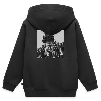 Punkrock - Kinder Premium Organic Zip Hoodie - Schwarz - Hinten - AI Model Kid Male (0cm)
