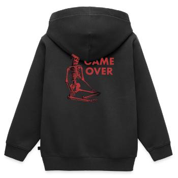 FIN DU JEU - Sweat Premium à capuche zippé enfant bio - noir - Dos - AI Model Kid Male (0cm)