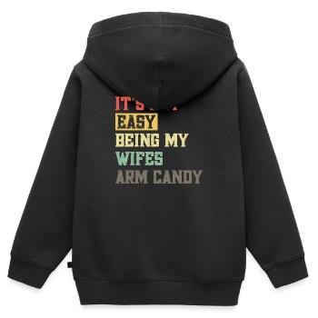 Ce n’est pas facile d’être le bonbon de bras de ma femme - Sweat Premium à capuche zippé enfant bio - noir - Dos - AI Model Kid Male (0cm)