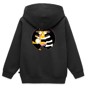 Bonz the mysterious cat - Kids Premium Organic Zip-up Hoodie - black - Back - AI Model Kid Male (0cm)
