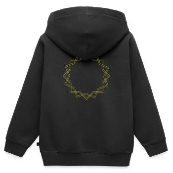 goldener Stern - Kinder Premium Organic Zip Hoodie - Schwarz - Hinten - AI Model Kid Male (0cm)