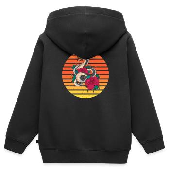 Serpent de chaleur - Sweat Premium à capuche zippé enfant bio - noir - Dos - AI Model Kid Male (0cm)