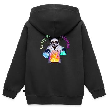 Crazy Panda Scientist - Kinder Premium Organic Zip Hoodie - Schwarz - Hinten - AI Model Kid Male (0cm)