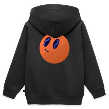 Planète avec visage souriant - Sweat Premium à capuche zippé enfant bio - noir - Dos - AI Model Kid Male (0cm)