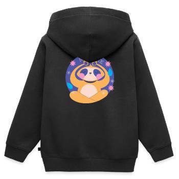 NAMASTE - Sweat Premium à capuche zippé enfant bio - noir - Dos - AI Model Kid Male (0cm)