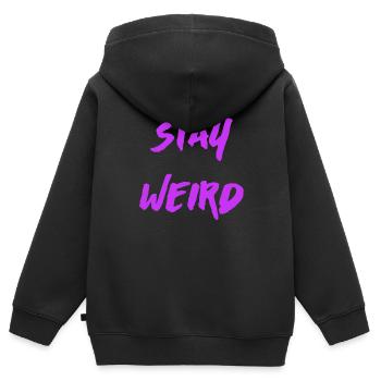 Stay Weird - Kinder Premium Organic Zip Hoodie - Schwarz - Hinten - AI Model Kid Male (0cm)