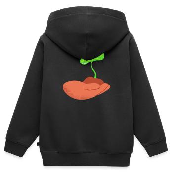 Pflanze - Kinder Premium Organic Zip Hoodie - Schwarz - Hinten - AI Model Kid Male (0cm)