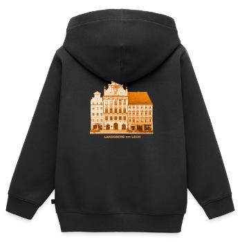 Landsberg am Lech Rathaus Bayern Oberbayern - Kinder Premium Organic Zip Hoodie - Schwarz - Hinten - AI Model Kid Male (0cm)