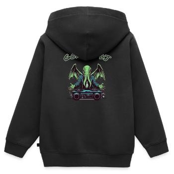 Cthulhu is a DJ - Kids Premium Organic Zip-up Hoodie - black - Back - AI Model Kid Male (0cm)