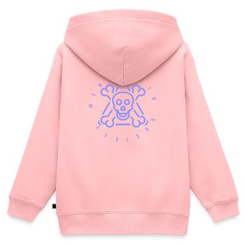 Bedrohung für die Gesellschaft - Kinder Premium Organic Zip Hoodie - Rosa - Hinten - AI Model Kid Female (0cm)