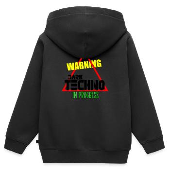 Dark techno in progress - Kids Premium Organic Zip-up Hoodie - black - Back - AI Model Kid Male (0cm)