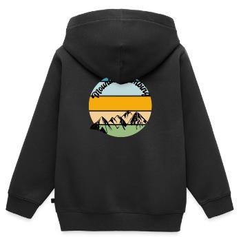 climbing mountain - Sweat Premium à capuche zippé enfant bio - noir - Dos - AI Model Kid Male (0cm)