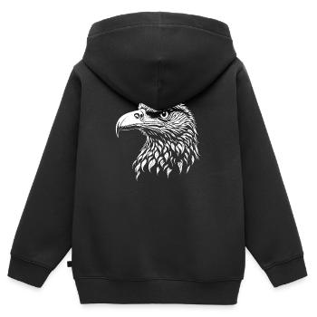 Majestätischer Flyer - Kinder Premium Organic Zip Hoodie - Schwarz - Hinten - AI Model Kid Male (0cm)