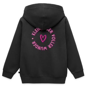 Klein, aber voller Wunder - Kinder Premium Organic Zip Hoodie - Schwarz - Hinten - AI Model Kid Male (0cm)
