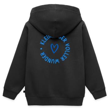 Klein, aber voller Wunder - Kinder Premium Organic Zip Hoodie - Schwarz - Hinten - AI Model Kid Male (0cm)