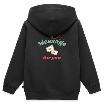 Liebesdesign - Liebesbrief - Kinder Premium Organic Zip Hoodie - Schwarz - Hinten - AI Model Kid Male (0cm)