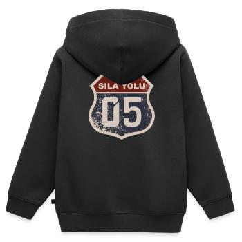 Amasya - Sweat Premium à capuche zippé enfant bio - noir - Dos - AI Model Kid Male (0cm)