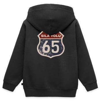 Fourgon - Sweat Premium à capuche zippé enfant bio - noir - Dos - AI Model Kid Male (0cm)
