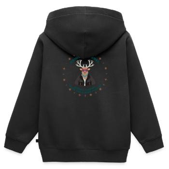 Reindeer Rebell - Kinder Premium Organic Zip Hoodie - Schwarz - Hinten - AI Model Kid Male (0cm)