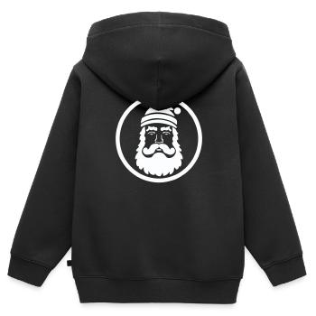 Festive Santa Visual - Kids Premium Organic Zip-up Hoodie - black - Back - AI Model Kid Male (0cm)
