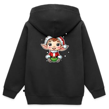 Elf Christmas Elf Gift Elf - Kids Premium Organic Zip-up Hoodie - black - Back - AI Model Kid Male (0cm)