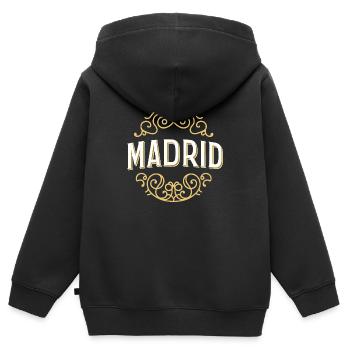 Madrid - Sweat Premium à capuche zippé enfant bio - noir - Dos - AI Model Kid Male (0cm)