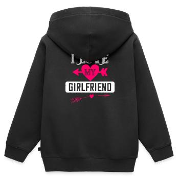J’aime ma copine - Sweat Premium à capuche zippé enfant bio - noir - Dos - AI Model Kid Male (0cm)