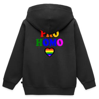 Pro homo - Kinder Premium Organic Zip Hoodie - Schwarz - Hinten - AI Model Kid Male (0cm)