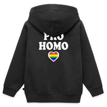 Pro homo - Sweat Premium à capuche zippé enfant bio - noir - Dos - AI Model Kid Male (0cm)