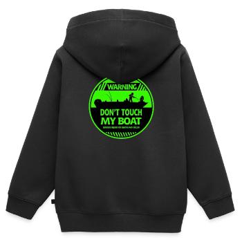 Avertissement de bateau - Sweat Premium à capuche zippé enfant bio - noir - Dos - AI Model Kid Male (0cm)