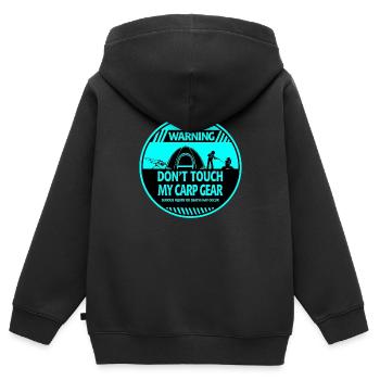 Avertissement de carpe - Sweat Premium à capuche zippé enfant bio - noir - Dos - AI Model Kid Male (0cm)