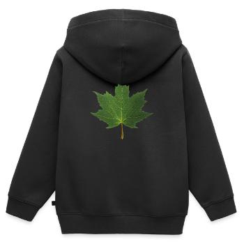 AHORNBLATT - Kinder Premium Organic Zip Hoodie - Schwarz - Hinten - AI Model Kid Male (0cm)
