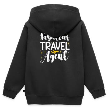 Fabulous travel agent - Kinder Premium Organic Zip Hoodie - Schwarz - Hinten - AI Model Kid Male (0cm)