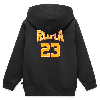 23 (vingt-trois) ROME - Sweat Premium à capuche zippé enfant bio - noir - Dos - AI Model Kid Male (0cm)