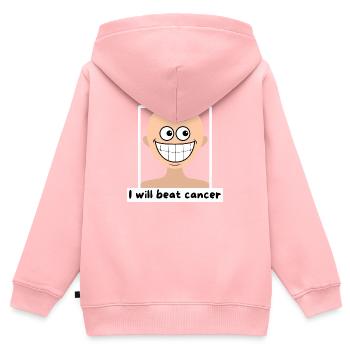 Ich werde den Krebs besiegen - Kinder Premium Organic Zip Hoodie - Rosa - Hinten - AI Model Kid Female (0cm)