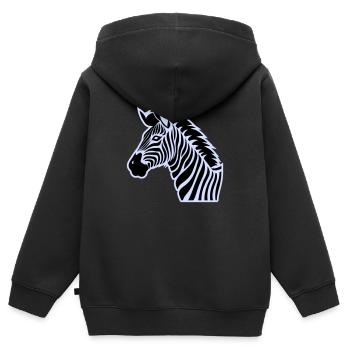 zebra - Kinder Premium zip hoodie biologisch - zwart - Achter - AI Model Kid Male (0cm)