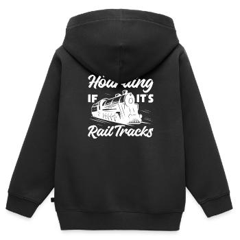 Its not hoarding if its rail tracks Design - Kids Premium Organic Zip-up Hoodie - black - Back - AI Model Kid Male (0cm)