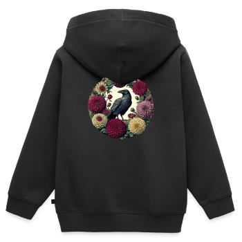 Rabe - Kinder Premium Organic Zip Hoodie - Schwarz - Hinten - AI Model Kid Male (0cm)