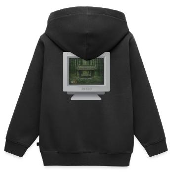 CRT-Design - Der geheimnisvolle Brunnen... - Kinder Premium Organic Zip Hoodie - Schwarz - Hinten - AI Model Kid Male (0cm)