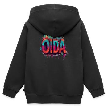 OIDA - Sweat Premium à capuche zippé enfant bio - noir - Dos - AI Model Kid Male (0cm)