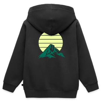 Berge Gebirge - Kinder Premium Organic Zip Hoodie - Schwarz - Hinten - AI Model Kid Male (0cm)
