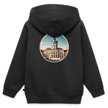 Schloss Charlottenburg - Kinder Premium Organic Zip Hoodie - Schwarz - Hinten - AI Model Kid Male (0cm)